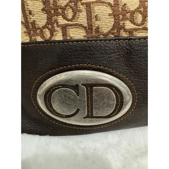 Christian Dior Vintage Oblique Crossbody Bag – Brown Canvas & Leather - Picture 9 of 10